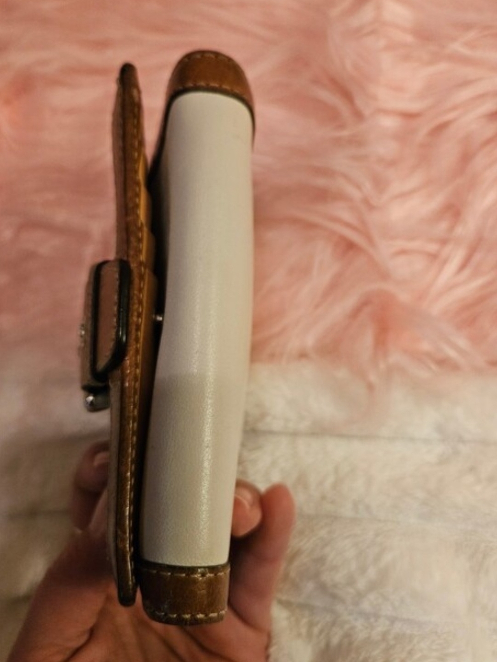 Coach☆Soho Buckle Leather Compact Wallet in Brown & Cream - Picture 6 of 6
